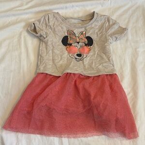 GAP Gray Top with Pink Tulle Skirt Minnie Dress